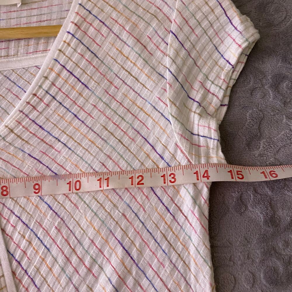Anthropologie Maeve Rainbow Stripe Knit Wrap Top XS - Picture 9 of 11